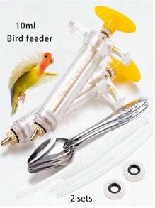 Parrot, Tiger, And Macaw Feeding Spoons Stainless Steel Spoon Parrot Feeding Spoon Feeding Machine Milk Powder Feeding Machine Parrot Feeding Machine Water Feeding Machine Pet Supplies - Multicolor - View 19