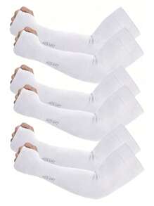 3 Pairs Arm Sleeves, Women Sports Compression Arm Covers, UV Protection Sun Sleeves For Teens And School Sports Use Sleeves Cover Arms