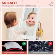 Kids Freestanding Full Length Dressing Floor Mirror W/ Shelf Storage Bin White - White - View 8