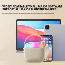 Wireless Karaoke Speaker Wireless Portable Mini Speaker Speaker Karaoke Mini Speaker Set Karaoke K12/K19/K30 - k30-micrô kép-màu be - Xem 7