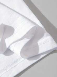 青少年美国街头卡通赚大钱。印花帅气百搭休闲黑色上衣T恤 - 白色 - 查看 3