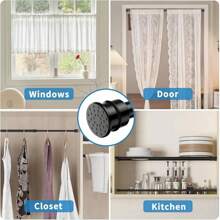 1 pieza Varilla de cortina extensible sin taladro, varilla de resorte reforzada de alta resistencia, longitud ajustable, apta para baño, cocina, armario, cortina, tendedero, accesorio minimalista de baño
