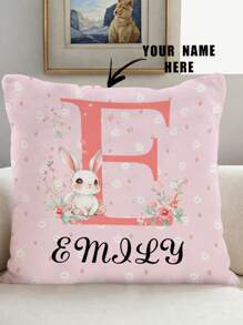 1 Peça Capa de Almofada Personalizável com Impressão de Nome ou Foto, Presente para Casais, Decoração para Casa, Impressão em um Lado, Sem Enchimento Incluído, 1 Peça Capa de Almofada Personalizável