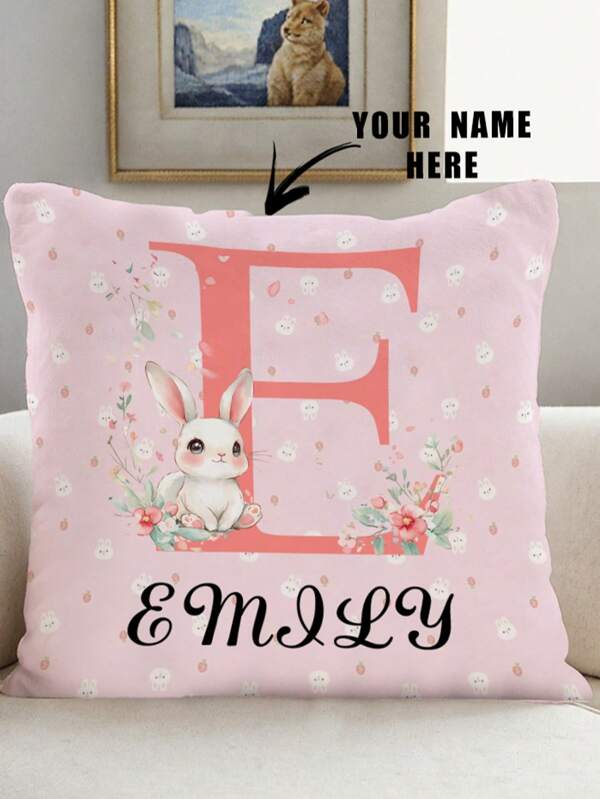 1 pieza Funda de cojín personalizable con nombre o foto impresa, regalo para pareja de boda, decoración del hogar, impresión de una sola cara, sin relleno incluido, 1 pieza Funda de cojín personalizable