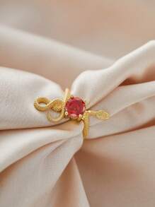 1PC Vintage Unique Snake Imitation Emerald Zirconia Gold Color Ring For Women Men Punk Gothic Snake Birthday Party Jewelry Gift