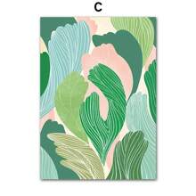 1 件复古花瓶线条几何花朵形状墙壁艺术海报印刷品北欧帆布画抽象画客厅装饰无框架