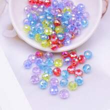 50 件 8 毫米闪亮水晶玻璃珠,直孔,适用于手链、手机吊饰、串珠链、服装配饰、手工 DIY 珠宝制作 - 爆閃圓珠 - 查看 17