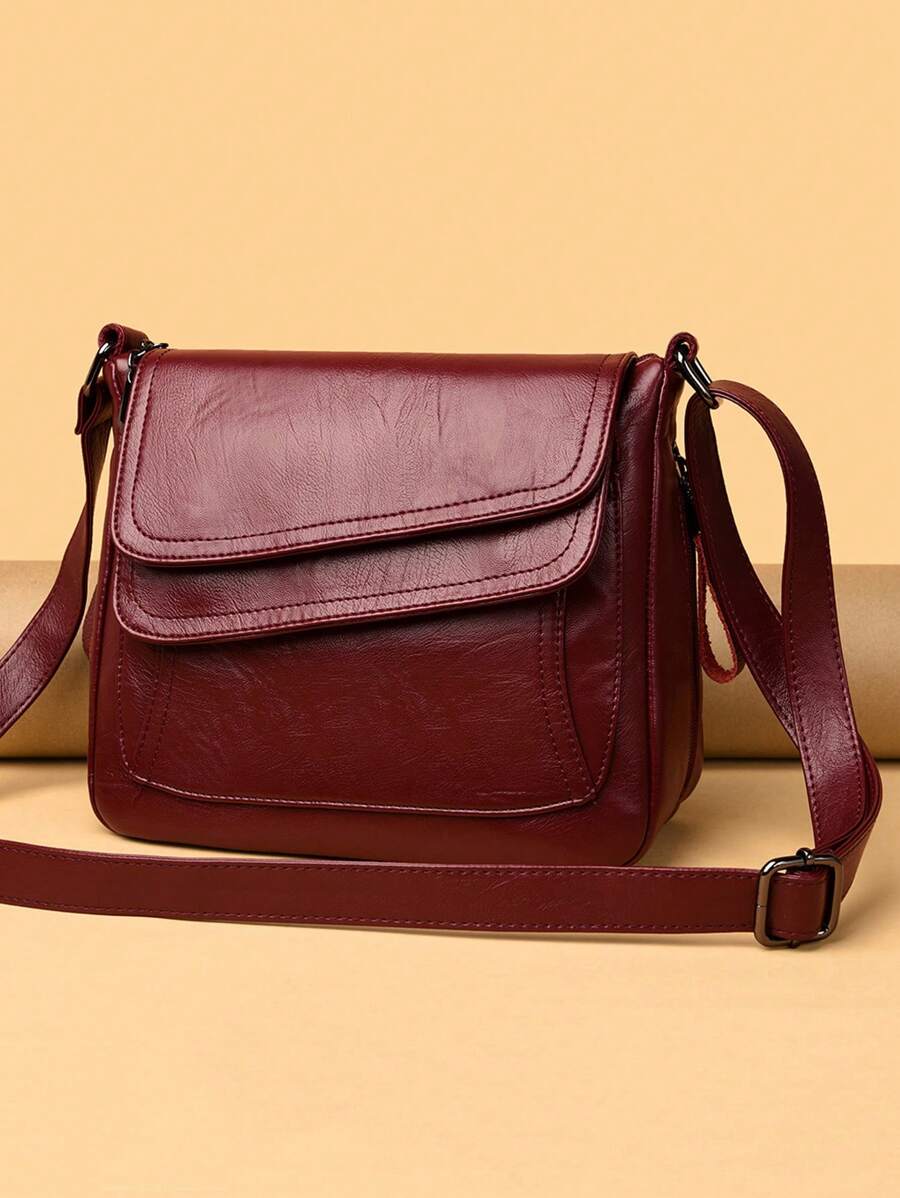 High Quality Leather Purses And Handbags Fashion Women Shoulder Bags Luxury Designer Handbag Flap Ladies Crossbody Bags Small Tote Bag - Burgundy - View 1