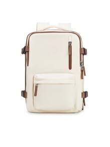 大容量防水尼龙旅行背包，适合徒步旅行、露营、户外活动、装笔记本电脑，是送给妈妈、爸爸、女儿、朋友的理想礼物，也是新年、情人节和旅行的完美之选。 - 米色 - 查看 6