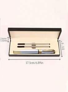 1 metalowy długopis, 2 wkłady, zestaw prezentowy w pudełku – personalizowany, ekskluzywny prezent biznesowy dla mężczyzn, prezent na festiwal, luksusowy długopis z pełną obudową na powrót do szkoły, wystrój biura