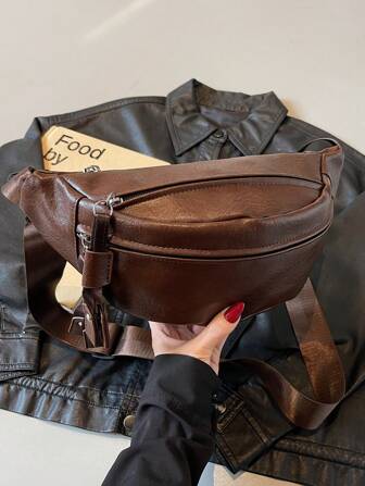 Dam Vintage Tofs Minimalistisk Enfärgad Crossbody-väska