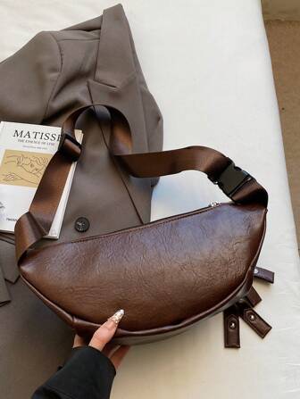 Dam Vintage Tofs Minimalistisk Enfärgad Crossbody-väska