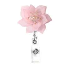 Retractable Badge Holder Flower Badge Reel ID Name Card Holder With Alligator Clip