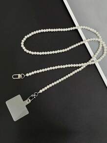 1 Stück elegante DIY Perlenkette als abnehmbarer Handyschlüsselanhänger, vielseitiges handgemachtes Armband für Handyhülle, Schlüssel, Kopfhörertasche
