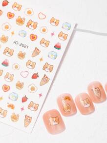 6 Sets Nagelaufkleber im Haruhi-Genki-Stil, Nagelaufkleber mit Blumen, Erdbeeren, Wassermelonen und Kirschen, Nagelaufkleber zum Selbermachen können für die tägliche Erstellung von Farbaufklebern verwendet werden. - Verschiedenfarbig - Übersicht 5