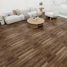 1卷加厚棕色自粘防滑浴室地砖、厨房地贴，自粘家居装饰防水地板覆盖物，易于安装的墙贴，适用于卧室、客厅、办公室、厨房 - 彩色 - 查看 4