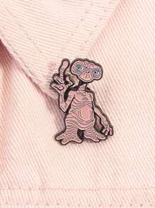 1 Stück lustiger Alien Emaille Pin, Cartoon Herren Broschen, Herren Anstecknadeln, Abzeichen für Rucksack, Kostümzubehör, kreative Schmuckgeschenke, Damen Tägliches Party Accessoire, modischer Schmuck, Geschenk für beste Freundin