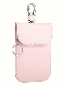 1 件优质 PU 皮革通用汽车钥匙射频识别信号屏蔽袋 - 时尚遥控钥匙扣卡夹遥控钥匙保护套、防盗袋、防黑客盒、防水防刮 - 六种颜色可选：黑色、粉色、咖啡棕、紫色、灰色、薄荷绿、钥匙收纳、汽车钥匙套、适用于男士迷你钱包、卡夹 - 彩色 - 查看 10