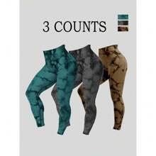 Women's Tie Dye Print Scrunch Sports Leggings, Sport High Waist Seamless Skinny Pants, Women Sport & Outdoor Clothing For Summer, Gym Clothes