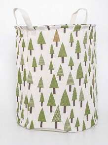 斯堪的纳维亚风格简约亚麻脏衣篮、玩具收纳箱、可折叠衣物收纳篮、防水布洗衣篮 - 彩色 - 查看 9