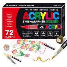 GUANGNA Straight Liquid Soft Head Marker Pen Set, Skin Tone Pen, Anime Character Painting Pen, Specialized 240 Color Water-Based Pigment Pen, Washable Watercolor Pen, Stackable Color, Odorless DIY Graffiti Brush - Multicolor - View 3