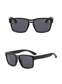 1pc Men's Square Double-Bridge Thick Frame Classic Personalized Stylish Retro Casual Daily Polarized Fashion Fashion Glasses