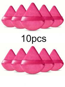 Juego de 10 piezas de esponjas de maquillaje, que incluye 4 esponjas de maquillaje triangulares, una esponja de maquillaje con terciopelo, esponjas de maquillaje con correa y esponjas faciales reutilizables para limpieza y maquillaje en seco/húmedo