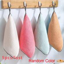 Set de 5 toallas absorbentes de microfibra ultrafina - toallas de mano cuadradas, paño de limpieza antiadherente y sin aceite