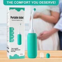 500ml Garrafa de Bidê Dobrável e Portátil, com 2 Bocais e Bolsa de Viagem, para Cuidados de Higiene Pessoal (Verde)