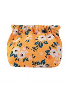 1 件女士化妆包、口红袋、便携式按扣印花化妆包、迷你零钱包、教师礼物、旅行必备品、学生礼物、化妆工具收纳包、适用于假日海滩、浴室收纳、卧室收纳、大容量