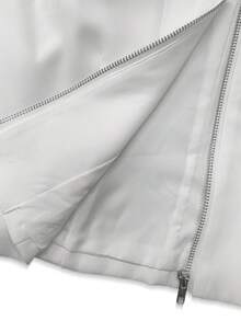 Chaleco con cierre de cremallera y cuello en primavera/verano, top casual de manga corta - Blanco - Ver 4