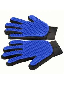 1 par de guantes para el aseo de mascotas - Cepillo suave para desenredar, apto para perros y gatos - Masajea y estimula la circulación - Fácil de usar y limpiar - Multicolor - Ver 8