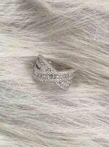 1pc Exquisite And Simple Elegant Cubic Zirconia Ring Fashion Women's Ring Wedding Birthday Party Gift For Girlfriend Wife Couple