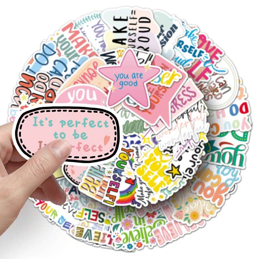 50 English Sentences To Encourage Their Own Graffiti Personalized For Mobile Phone Shell Suitcase Water Bottle Account Sticker Decoration - Multicolor - View 1