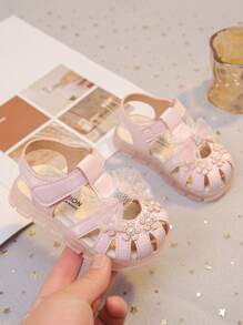 Toddler Girl's New Butterfly Princess Open Toe Beach Sandals, Cute Casual Stylish Versatile Walking Shoes - Pink - View 3