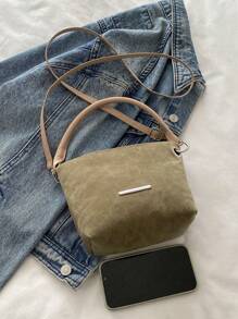 Mini sac seau à la mode massif, sac à bandoulière pour femme