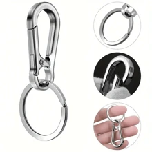 4pcs Metal Keychain, Key Ring, Stand, Storage Bag Set - Suitable For Men - Multicolor - View 1