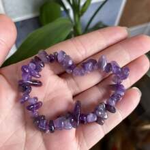 3pcs Natural Amethyst Crystal Stretch Bracelet, Bohemian Style Asymmetrical Bead Jewelry, Ideal Gift For Girlfriend And Mother, DIY Beaded Accessory, Art Craft Supplies
