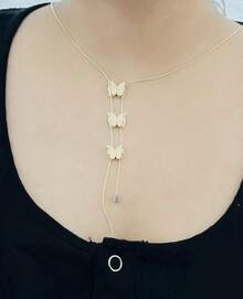 1 Piece Of Unique And Fashionable Style Necklace With Butterfly Figures To Give A Touch Of Elegance Or Sexy On Vacations Or Parties - 蝴蝶型 - 查看 2