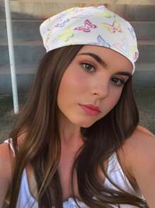 1pc Women's Elegant Butterfly Print Beach/Holiday Scarf, Fashionable Accessory For Casual Weekends - Ideal For Females - Multicolor - View 2