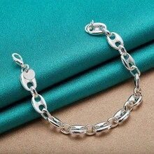 Pulsera con cadena en forma de nariz de cerdo chapada en plata para hombres y mujeres, joyería de moda para bodas y fiestas
