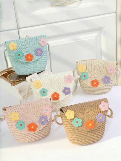 1 pieza Bolso bandolera para niños con tapa linda y correa de hombro ajustable, adecuado para botanas y monedas, uso diario