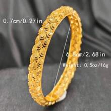 1pc Elegant Style Fashion Open Bangle Bracelet, Luxury Bride Jewelry, Southeastern Asian Gift