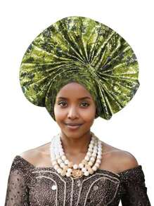 1 件蝴蝶与花卉印花涤纶波西米亚风头巾/头巾，适合所有季节 - A - 查看 12