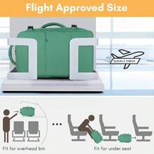 Mochila de Viaje para Avión 35L (10 kg): Impermeable Unisex, Compartimento para Laptop 15.6 Pulgadas, Puerto USB Integrado (Negro) - Verde - Ver 11