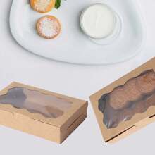 12pcs Cookie/Candy Boxes With Transparent Window, Small Gift Boxes For Pastries, Sweets, Packaging, Weddings, Parties, Birthdays, Baby Showers