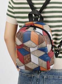 Two Carrying Methods Are Available: Either Across The Body Or Attached To The Shoulder. This New Men's Casual Retro-Retro Style Leather Backpack For The School Season Is Made Of High-Quality Leather, Featuring A Unique, Large Capacity And A Simple Design. - Multicolor - View 7