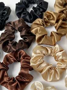 12件套女士优雅纯色发圈套装，简约设计，复古配色。时尚柔软轻盈发饰套装。发圈，休闲马尾辫发饰。