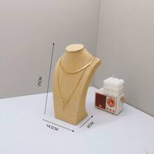 Premium Yellow Linen H-Shaped Human Model Bust Display Stand - Jewelry Necklace Storage Hanger, Suitable For Jewelry, Gold Exhibit Base, Neck Decor Accessory Portrait Storage Display Rack