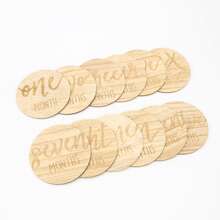 6/12 件新生儿里程碑木块，每月成长家庭照片道具，纪念礼物婴儿洗礼复活节礼物，适合女孩/男孩 - 彩色 - 查看 11